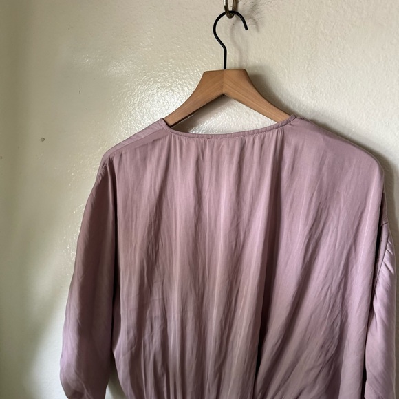 Lulus | Ain't It Grand Mauve Satin Surplice Romper - Picture 7 of 8